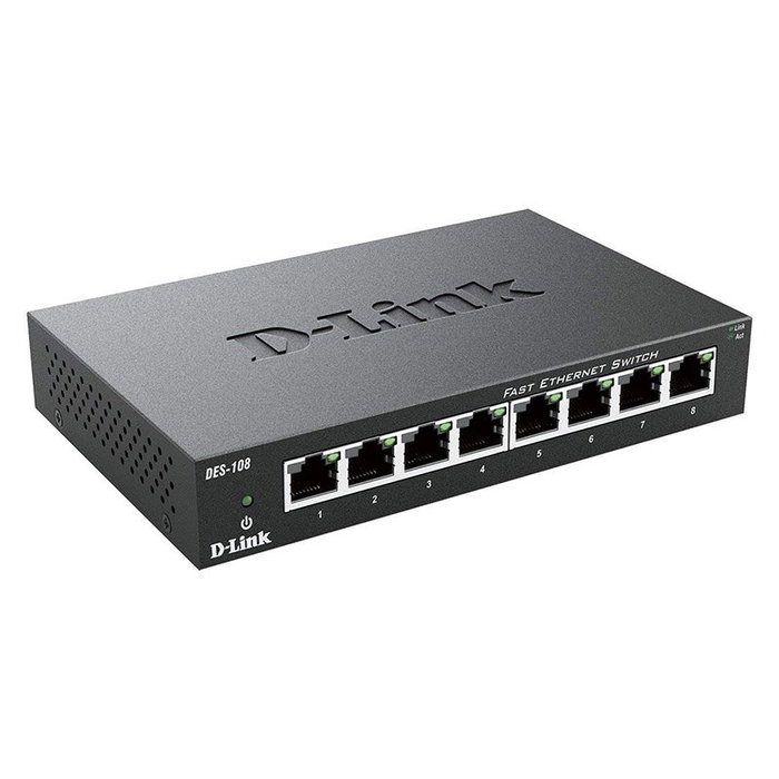 D-Link DES-108 Switch de 8 puertos Fast Ethernet 10/100 Mbps
